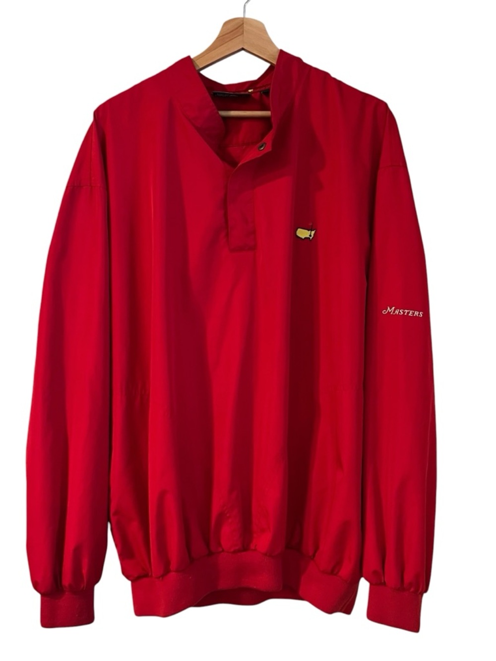 Masters Collection Windbreaker Mens XL Red Long Sleeve 1/4 Snap Pullover Golf - Picture 8 of 12